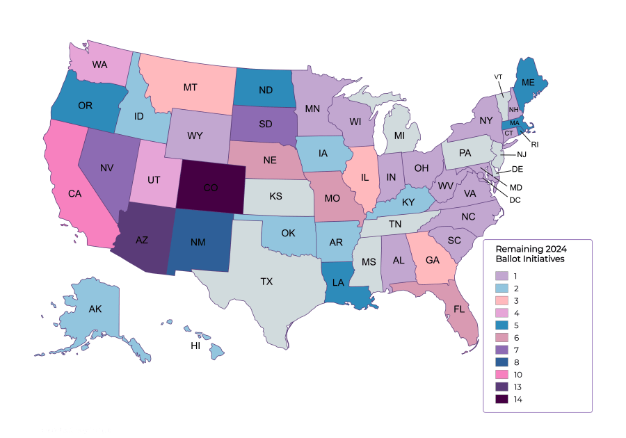 As of September 13, there are 153 measures remaining on statewide and Washington D.C. ballots in 2024.